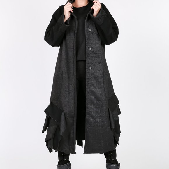 High Fashion Frill Flare Coat 7206OW - Picture 1 of 4